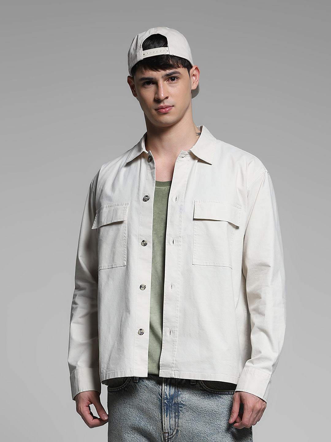 Off-White Cotton Overshirt - XL