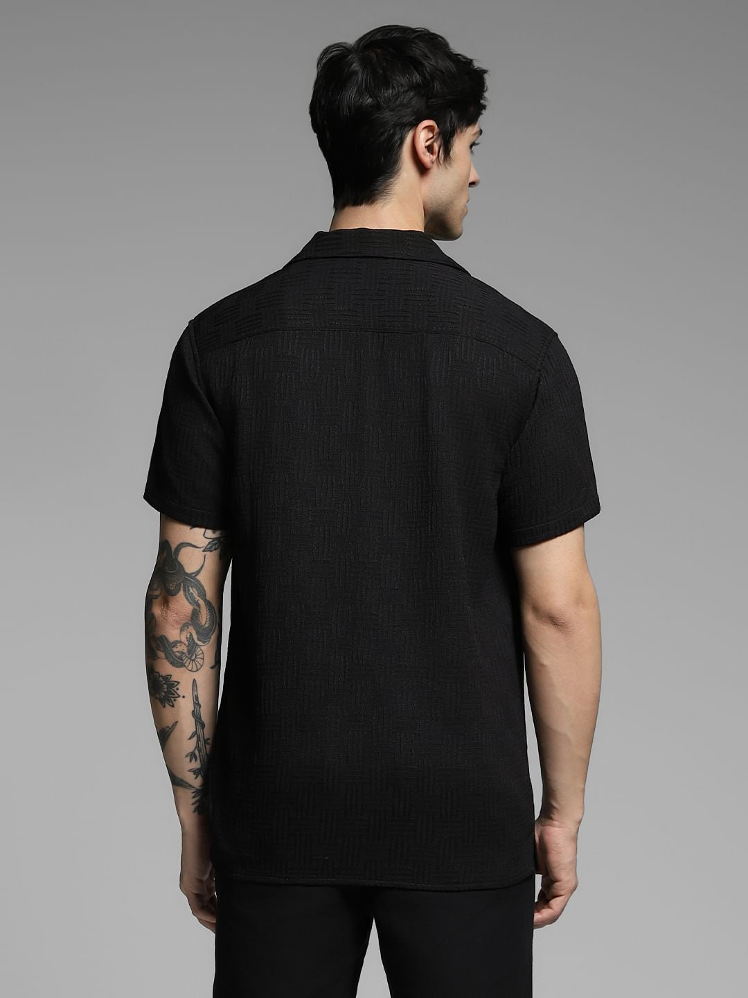 Black Resort Collar Comfort Fit Shirt