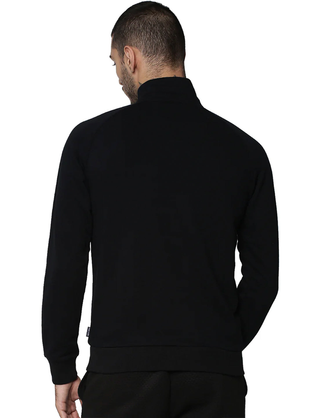 Black High-Neck Zip-Up Jacket