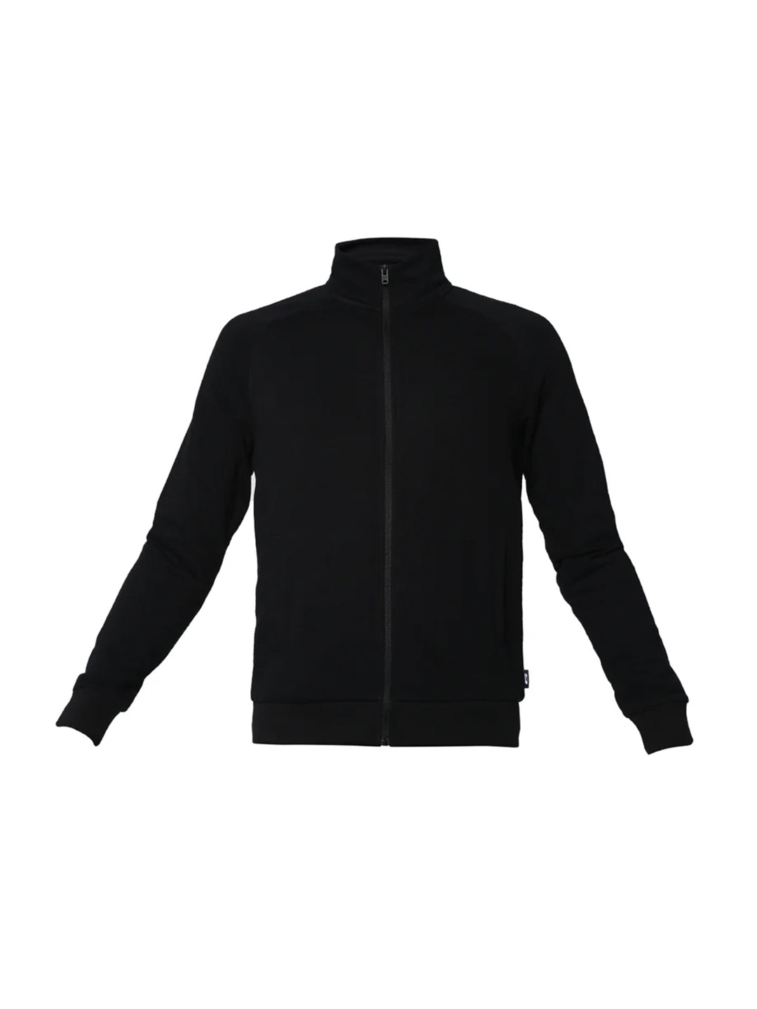 Black High-Neck Zip-Up Jacket