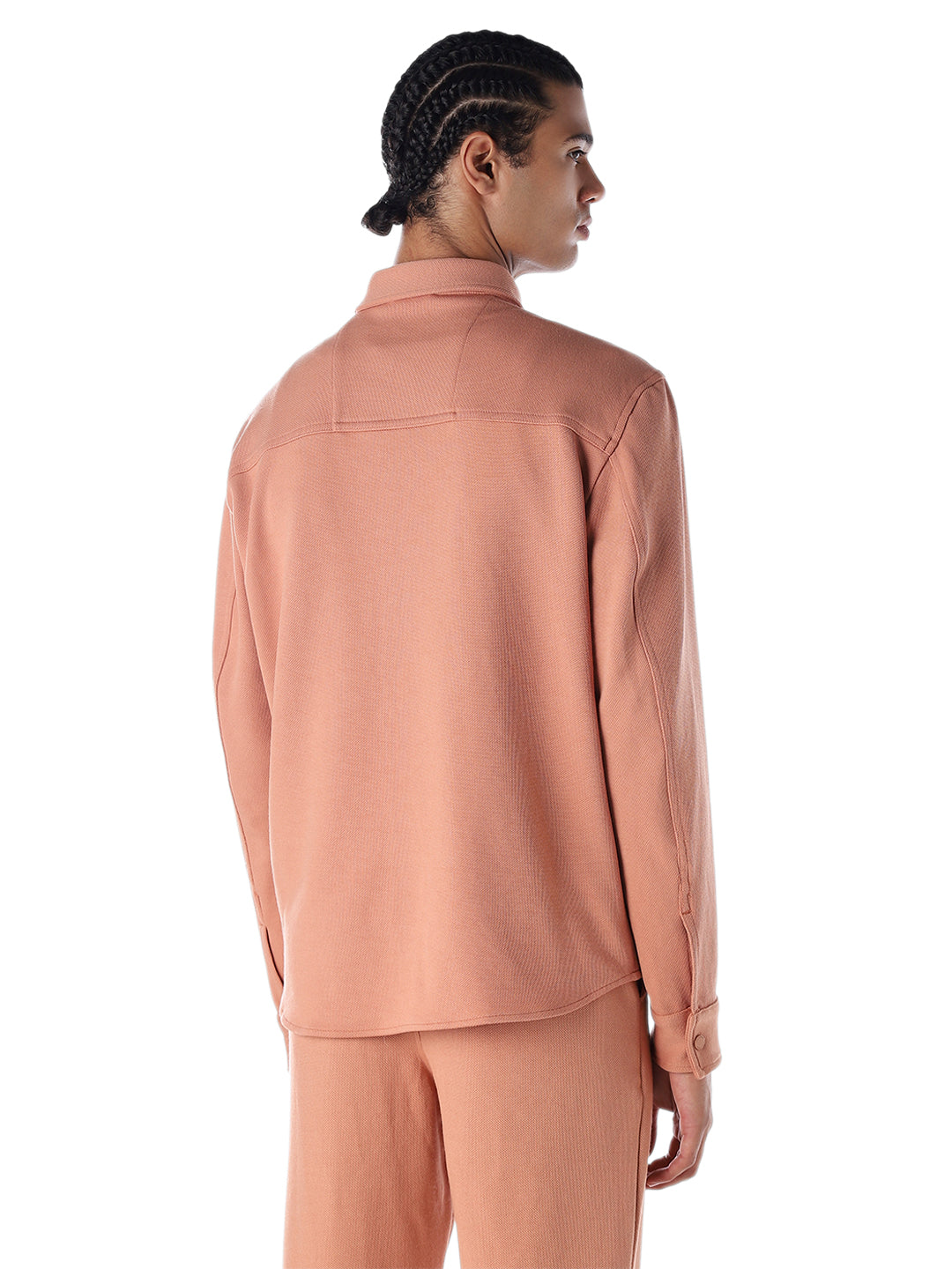 Oversized Full Sleeves Shirt - Orange