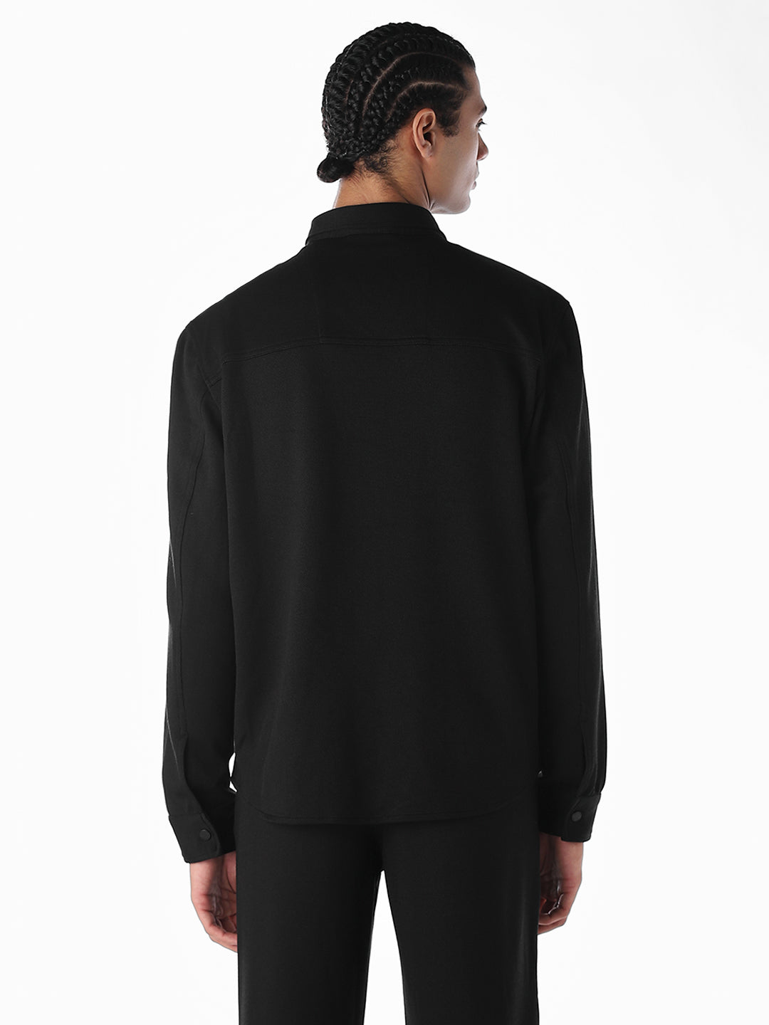 Oversized Full Sleeves Shirt - Black