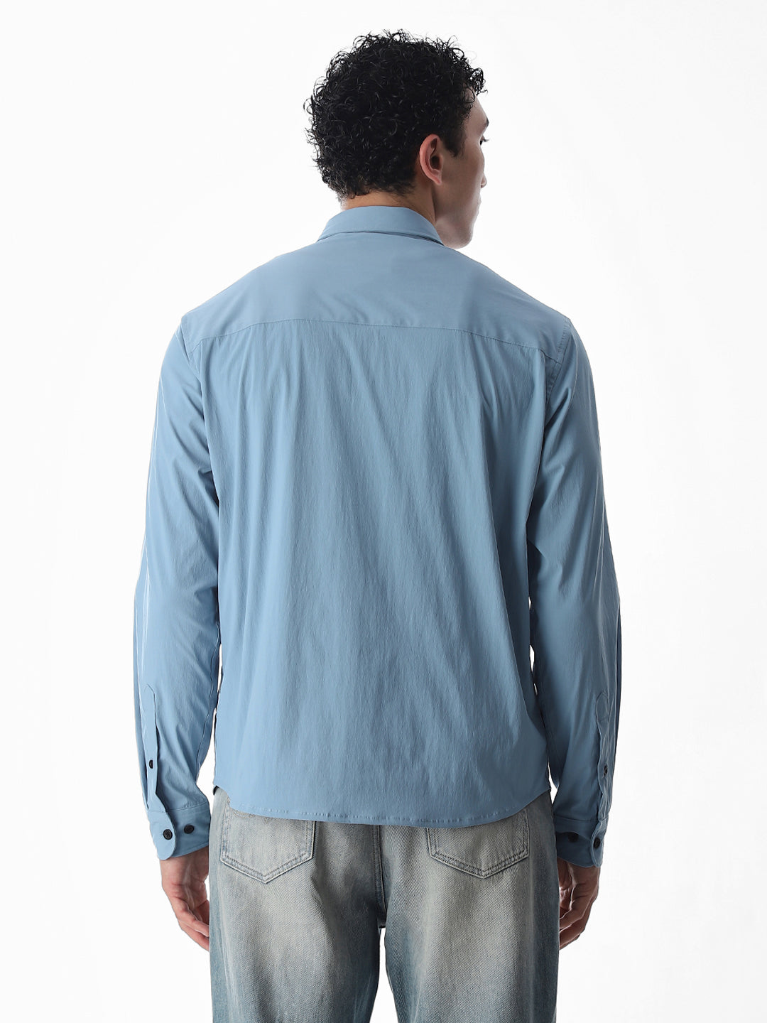 Oversized Printed Shirt - Blue