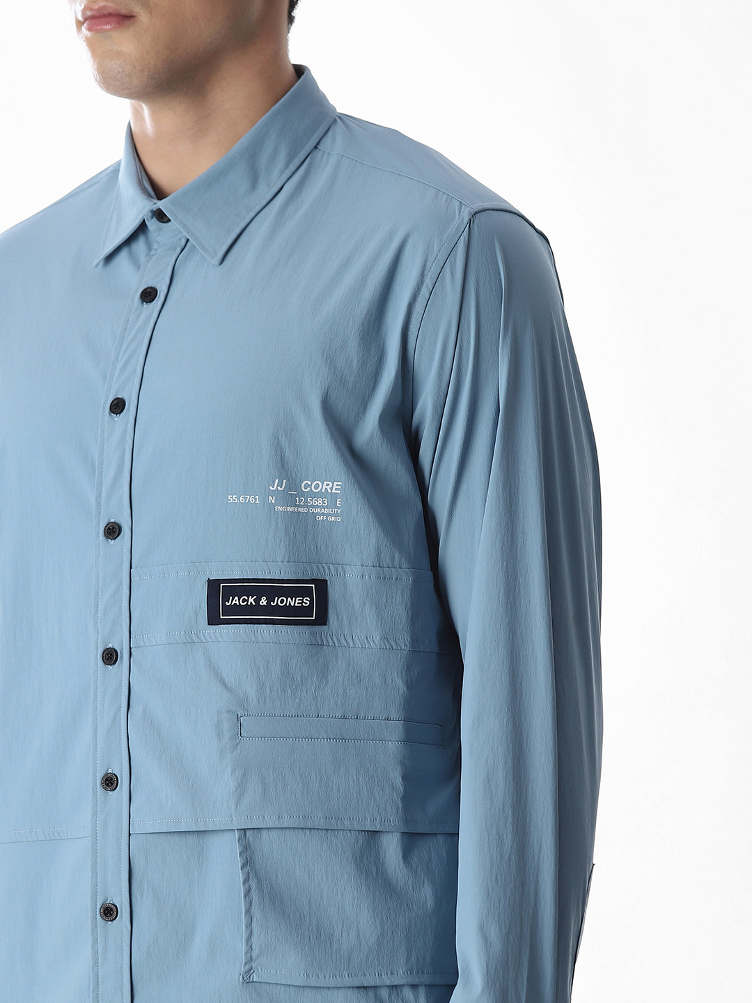 Oversized Printed Shirt - Blue