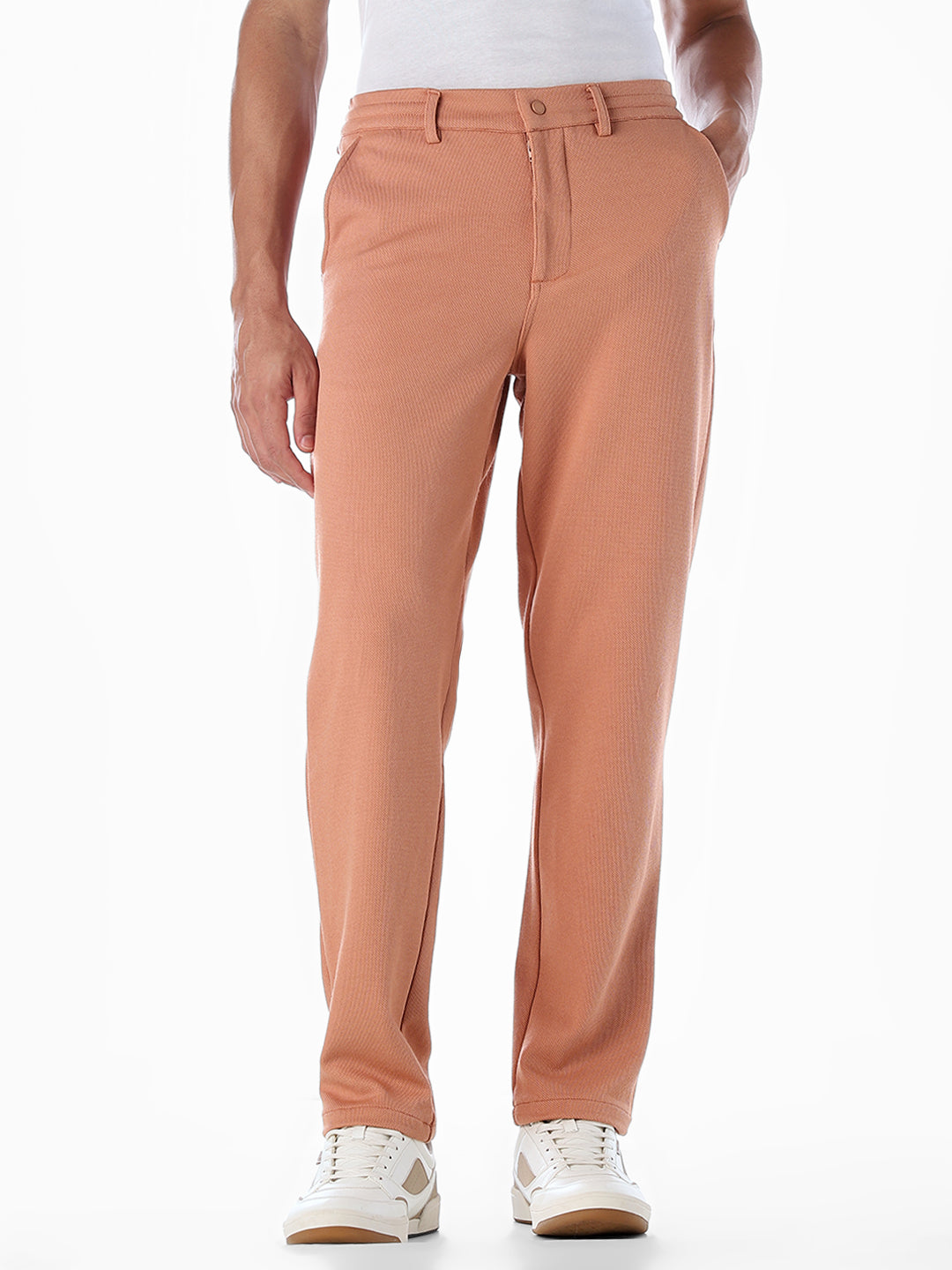 Regular Fit Mid Rise Pants - Orange - S