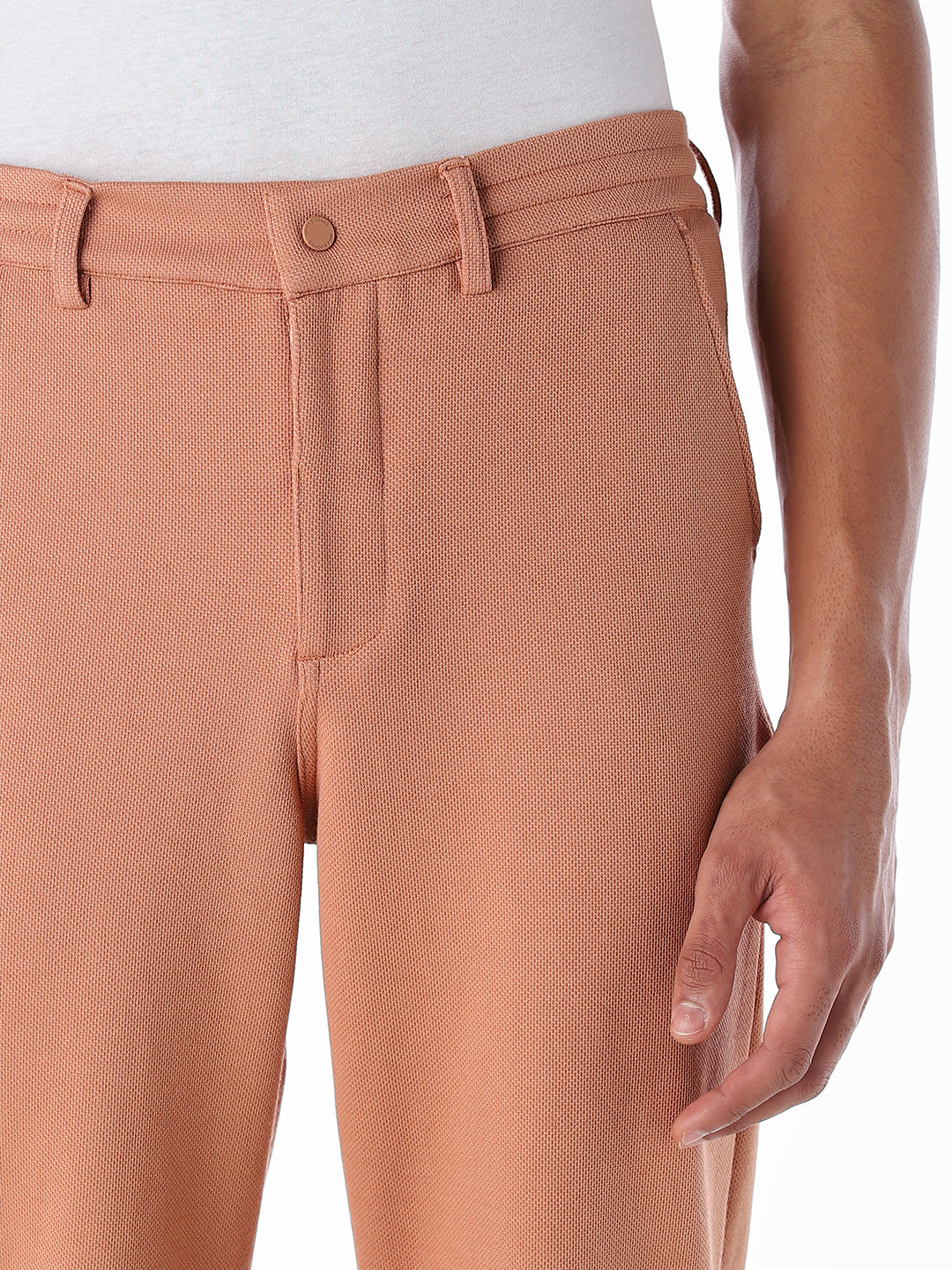 Regular Fit Mid Rise Pants - Orange