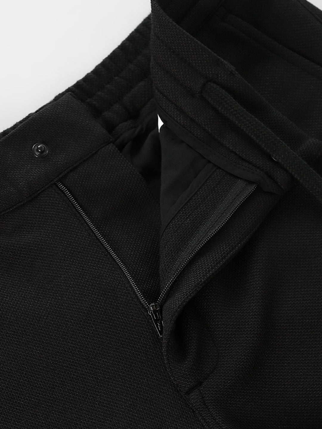 Regular Fit Mid Rise Pants - Black