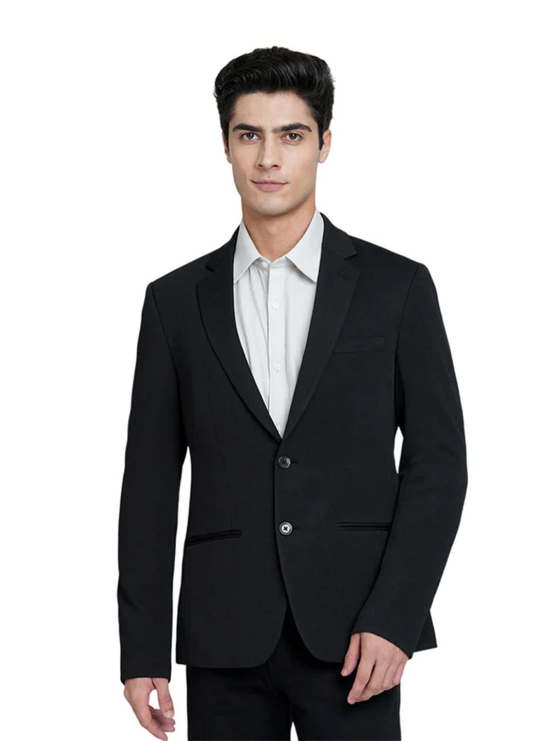 Black Tailored Knit Blazer