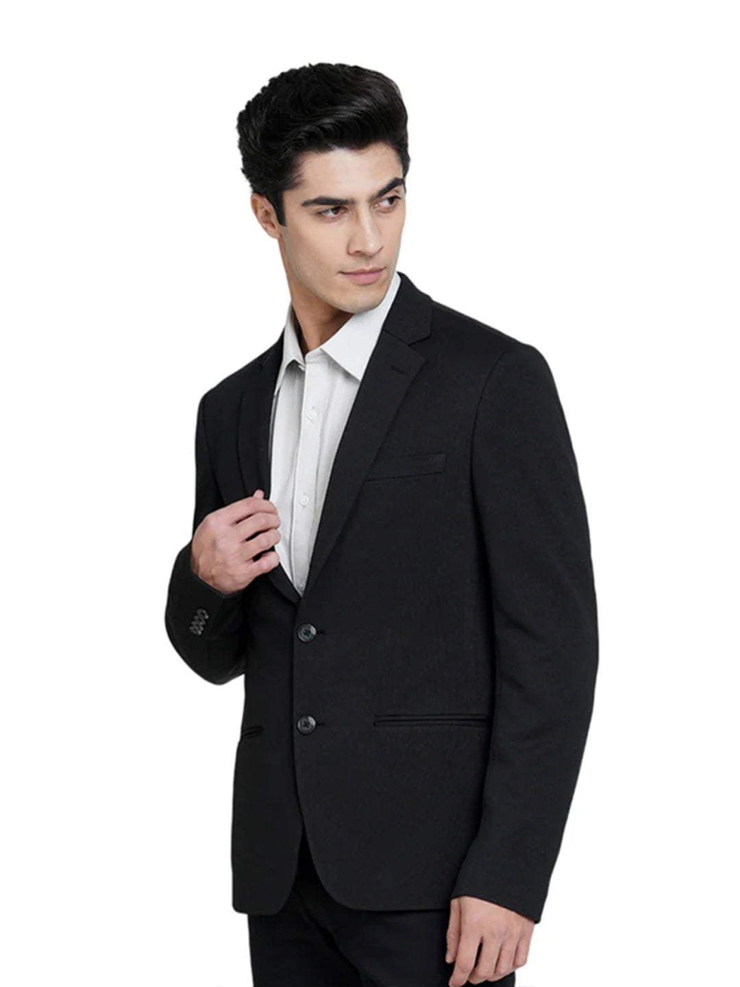 Black Tailored Knit Blazer