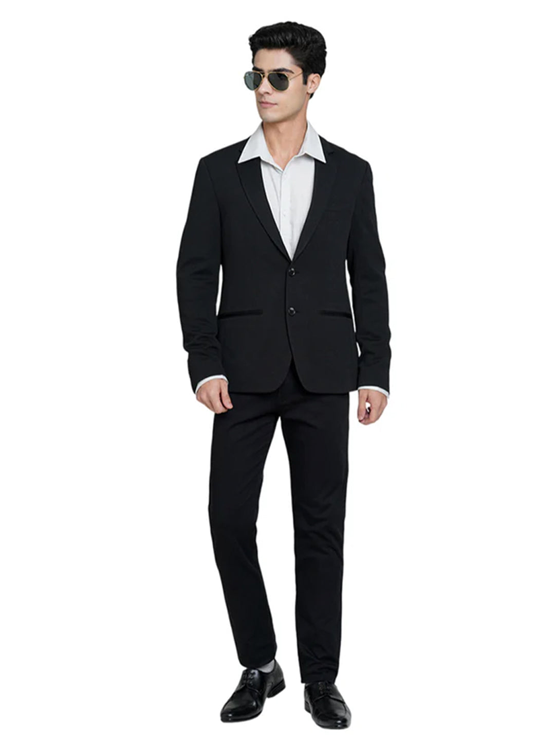 Black Tailored Knit Blazer