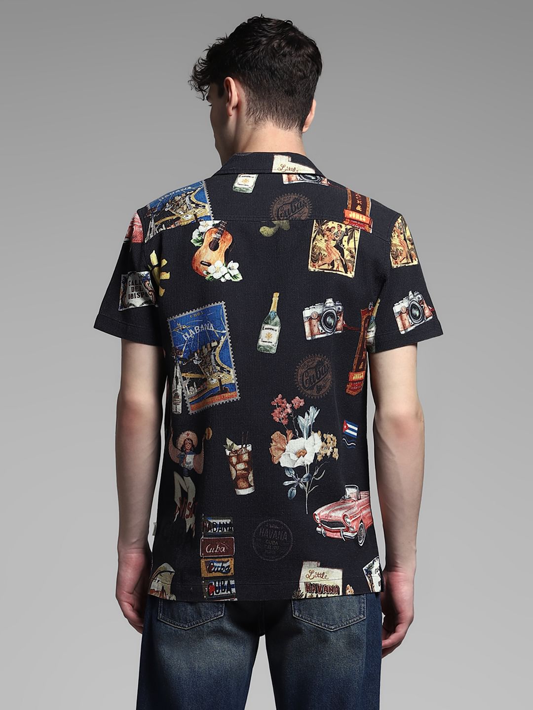 Black Printed Cotton Shirt