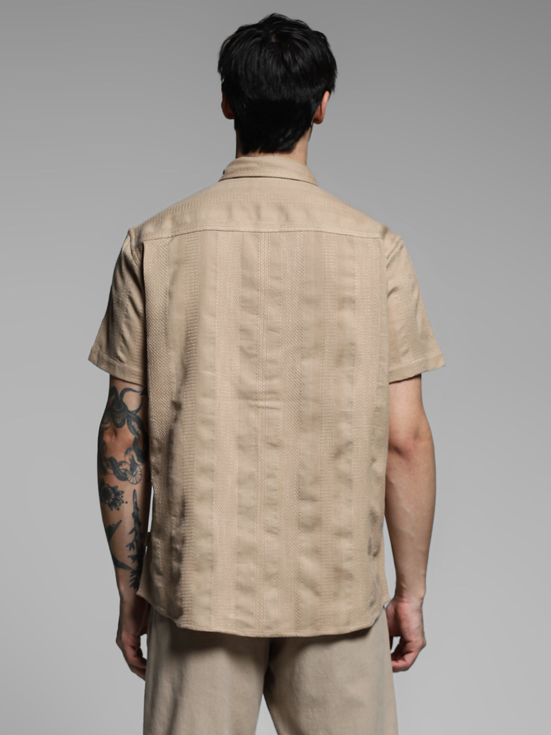 Brown Dobby Regular Fit Shirt
