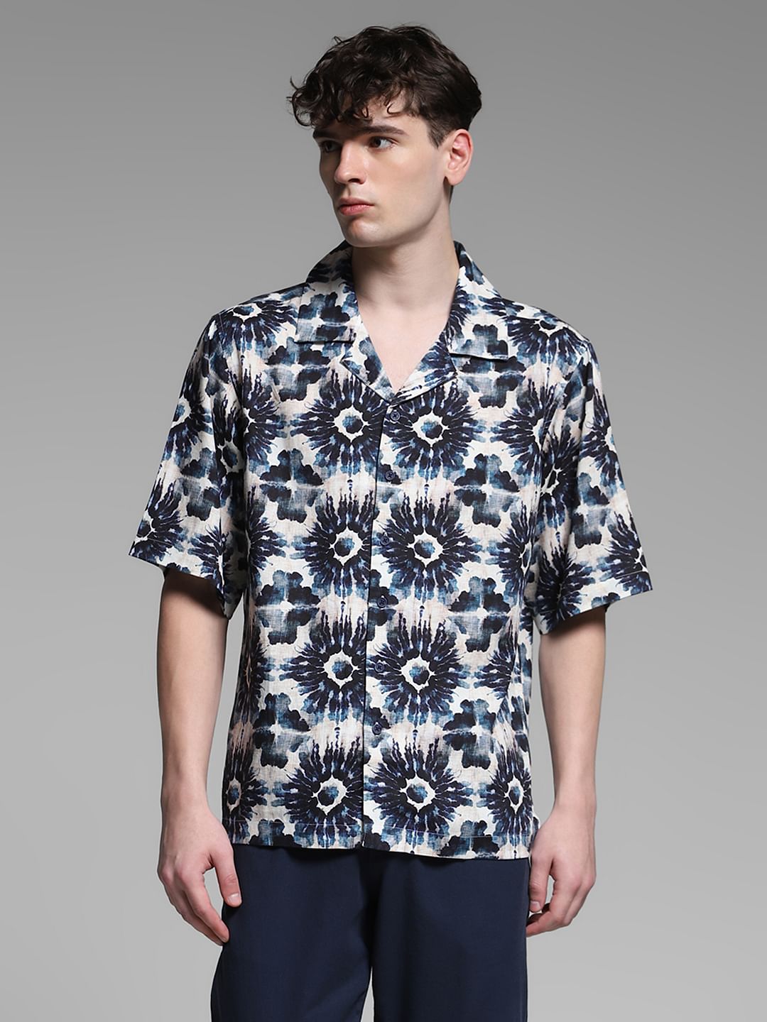 Black Printed Oversized Shirt