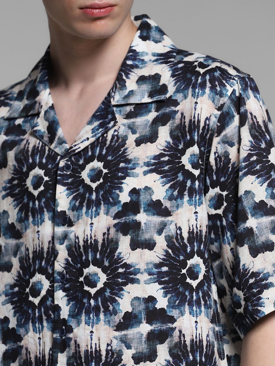 Black Printed Oversized Shirt