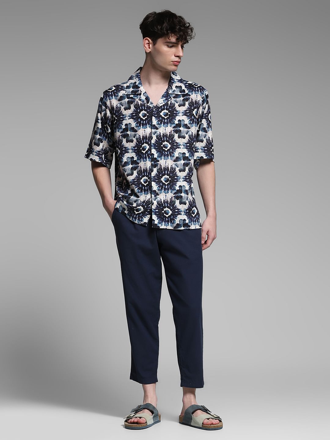 Black Printed Oversized Shirt