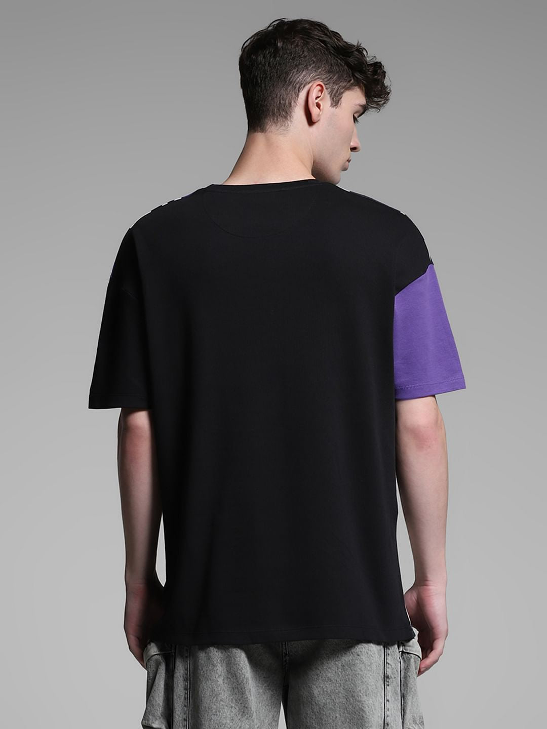 Purple Mickey Colourblocked Oversized T-shirt