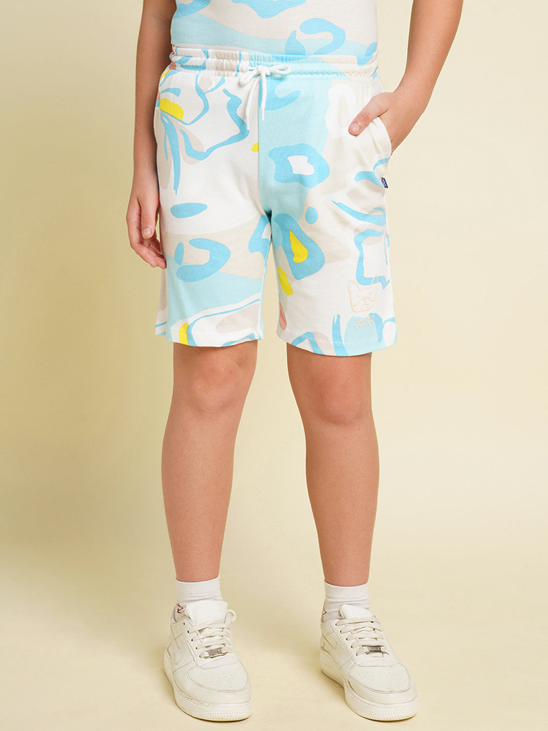 JACK&JONES JUNIOR Boys Blue Printed Co-ord Set Shorts