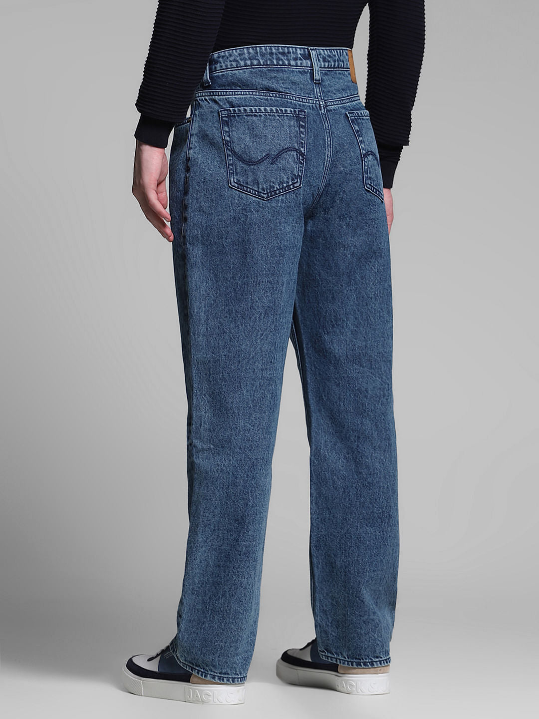 Dark Blue High Rise Dario Loose Fit Jeans