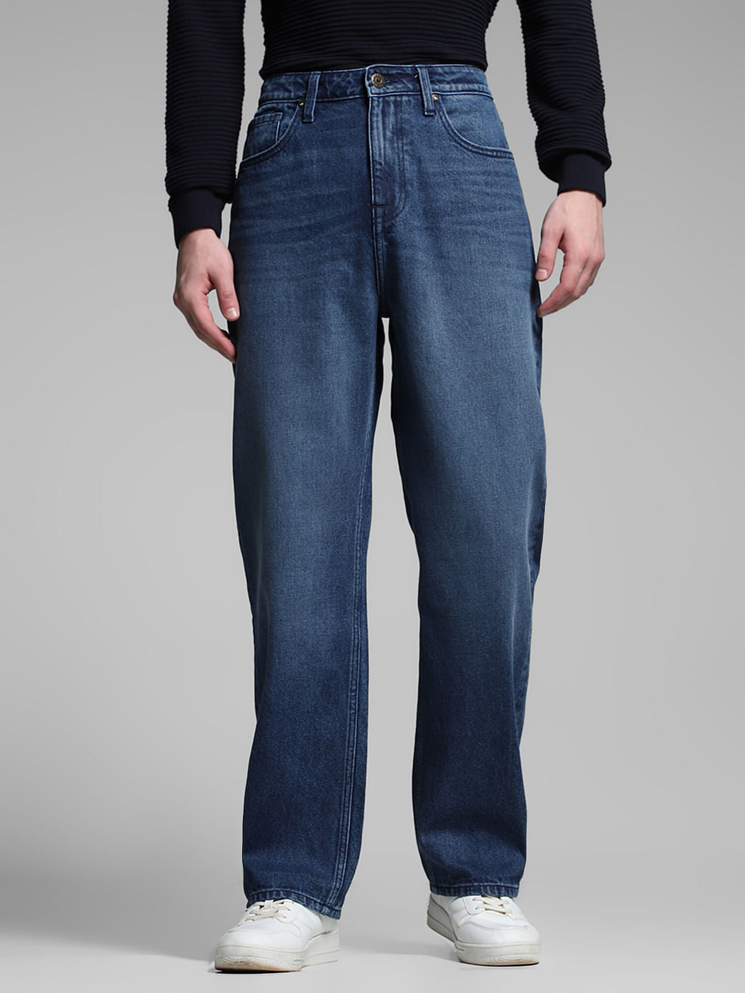 Dark Blue High Rise Dario Loose Fit Jeans - 28/30