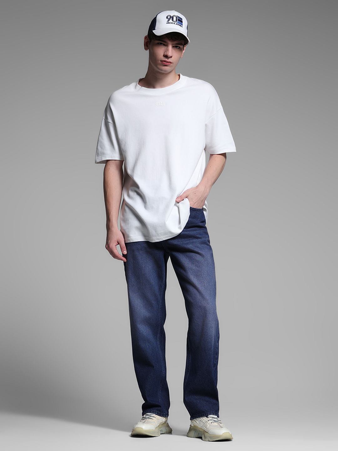 Dark Blue High Rise Dario Loose Fit Jeans