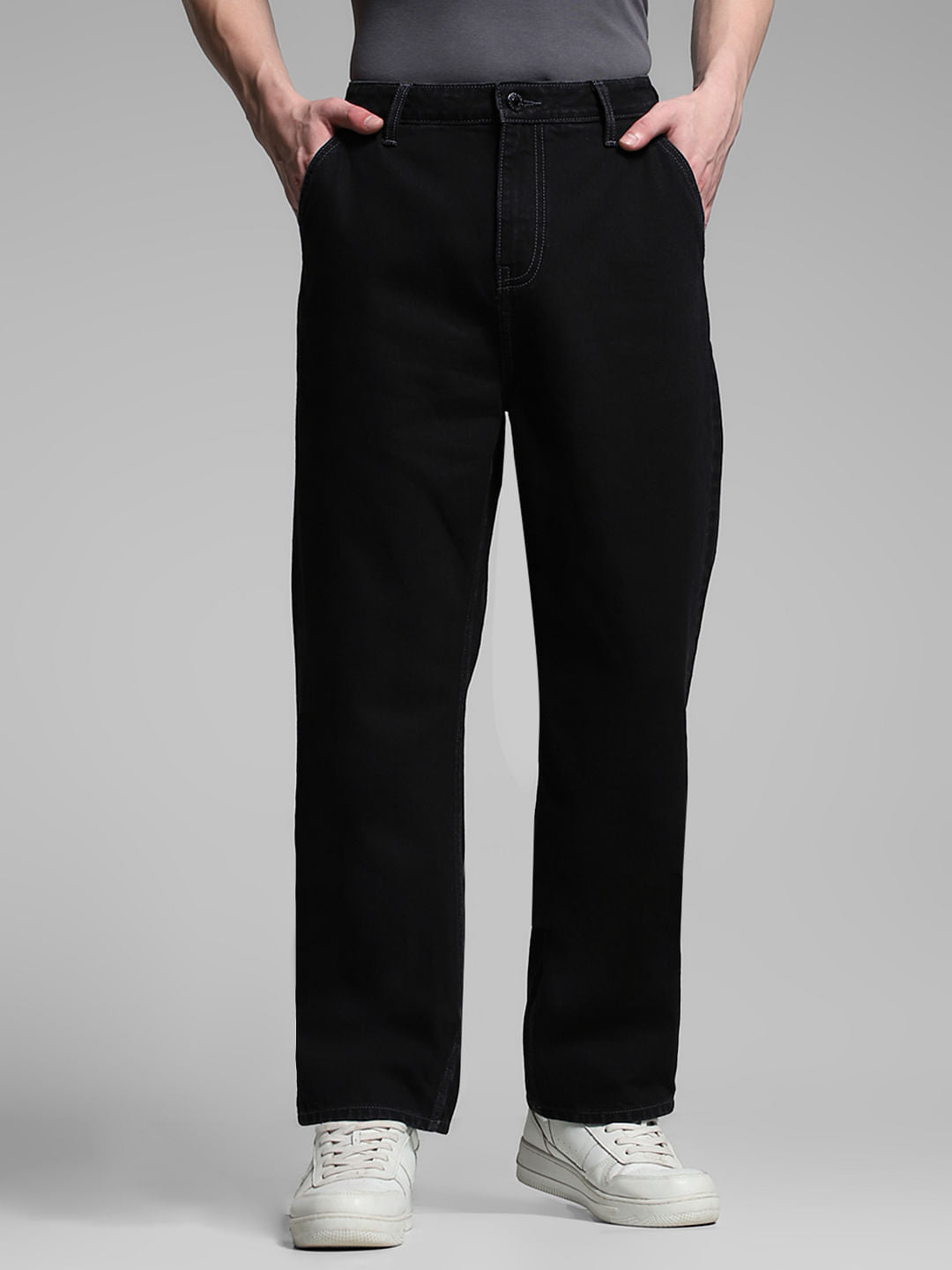 Black High Rise Dario Loose Fit Jeans - 28/30