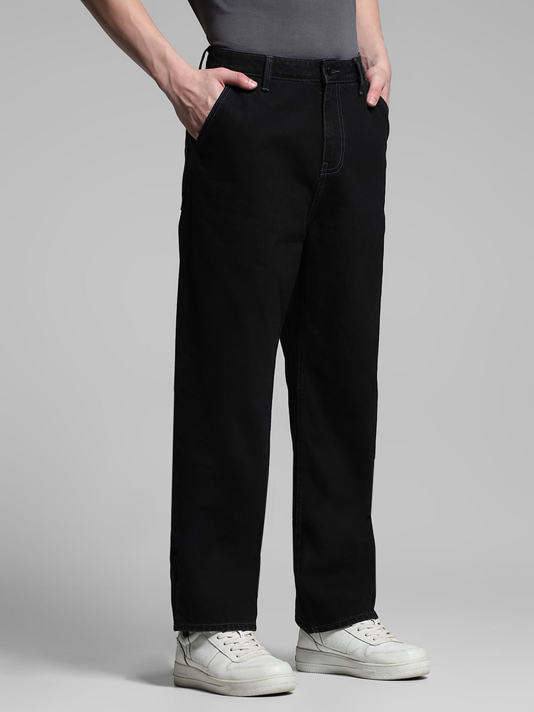 Black High Rise Dario Loose Fit Jeans