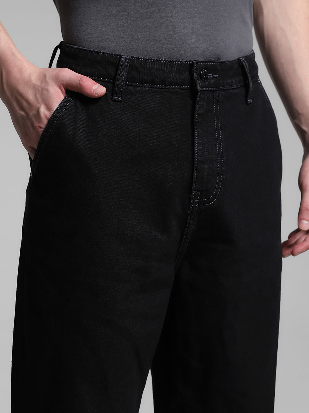 Black High Rise Dario Loose Fit Jeans