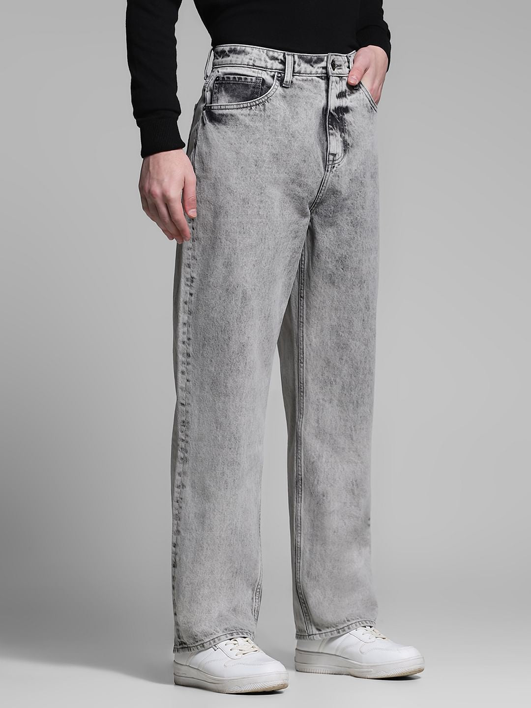 Light Grey High Rise Dario Loose Fit Jeans