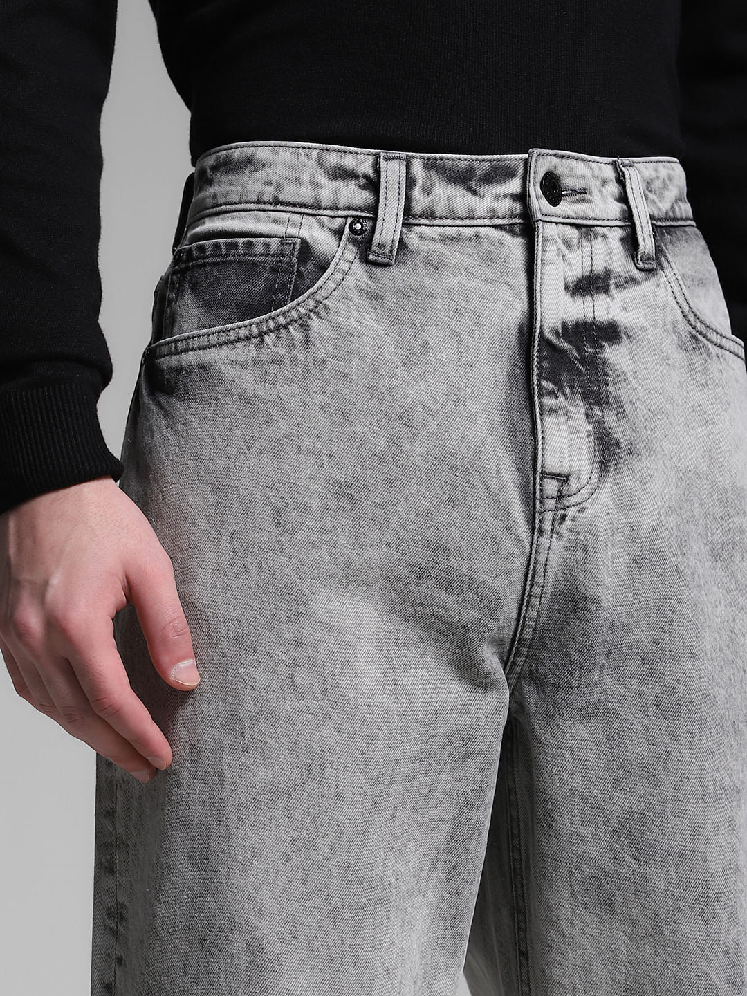 Light Grey High Rise Dario Loose Fit Jeans
