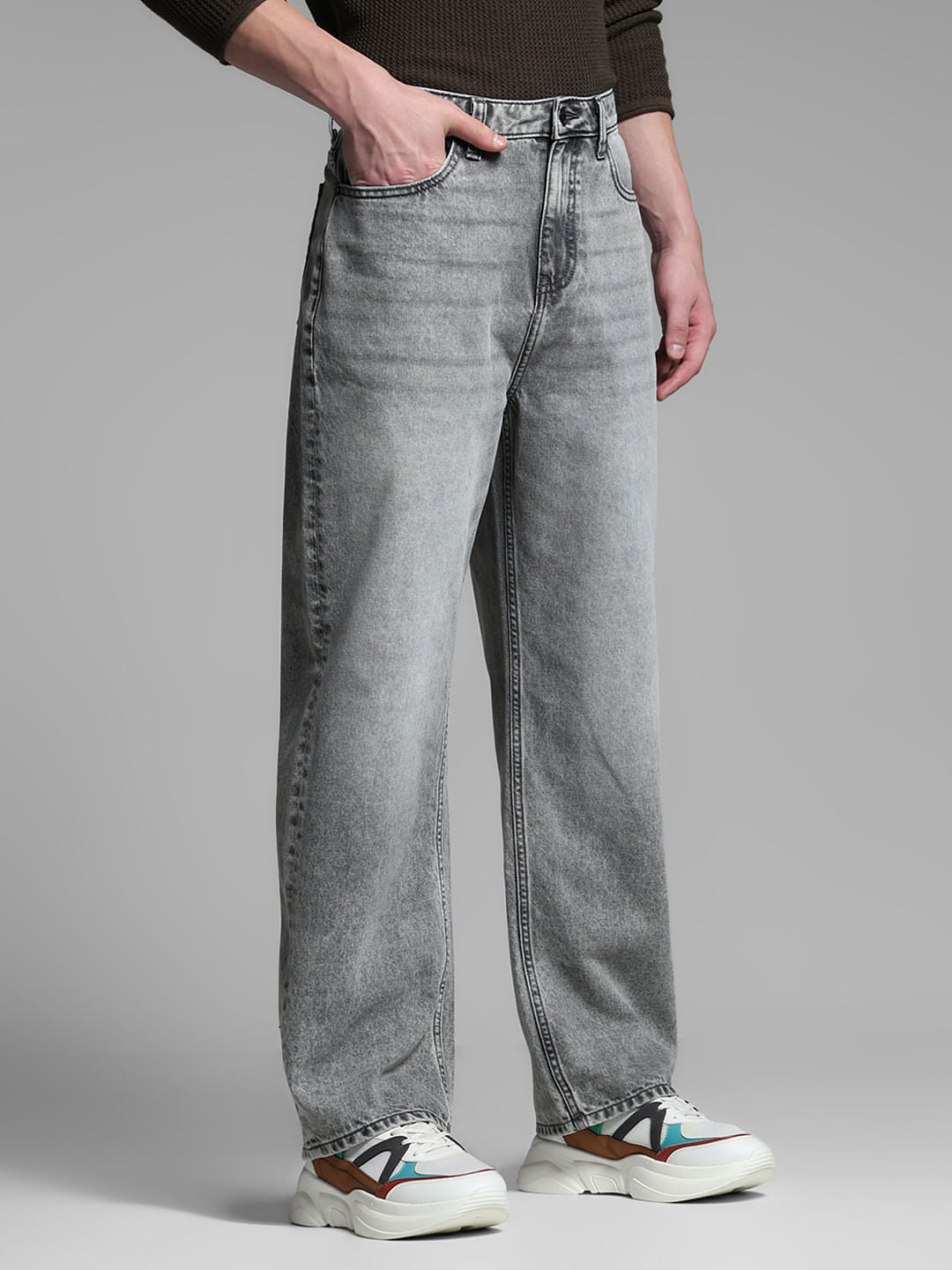 Light Grey High Rise Dario Loose Fit Jeans