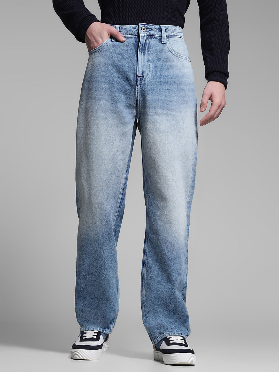 Light Blue Washed Dario Loose Fit Jeans - 28/30