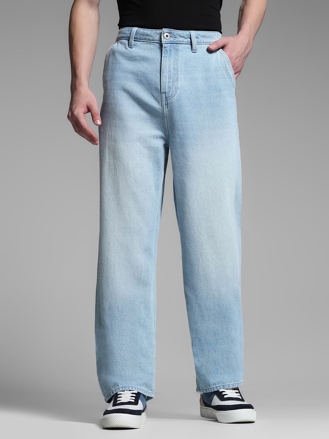 Light Blue High Rise Dario Loose Fit Jeans - 28/30