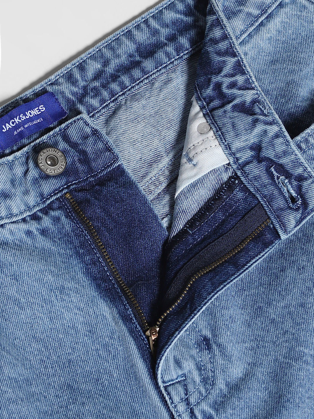 Light Blue Heavily Distressed Dario Loose Fit Jeans