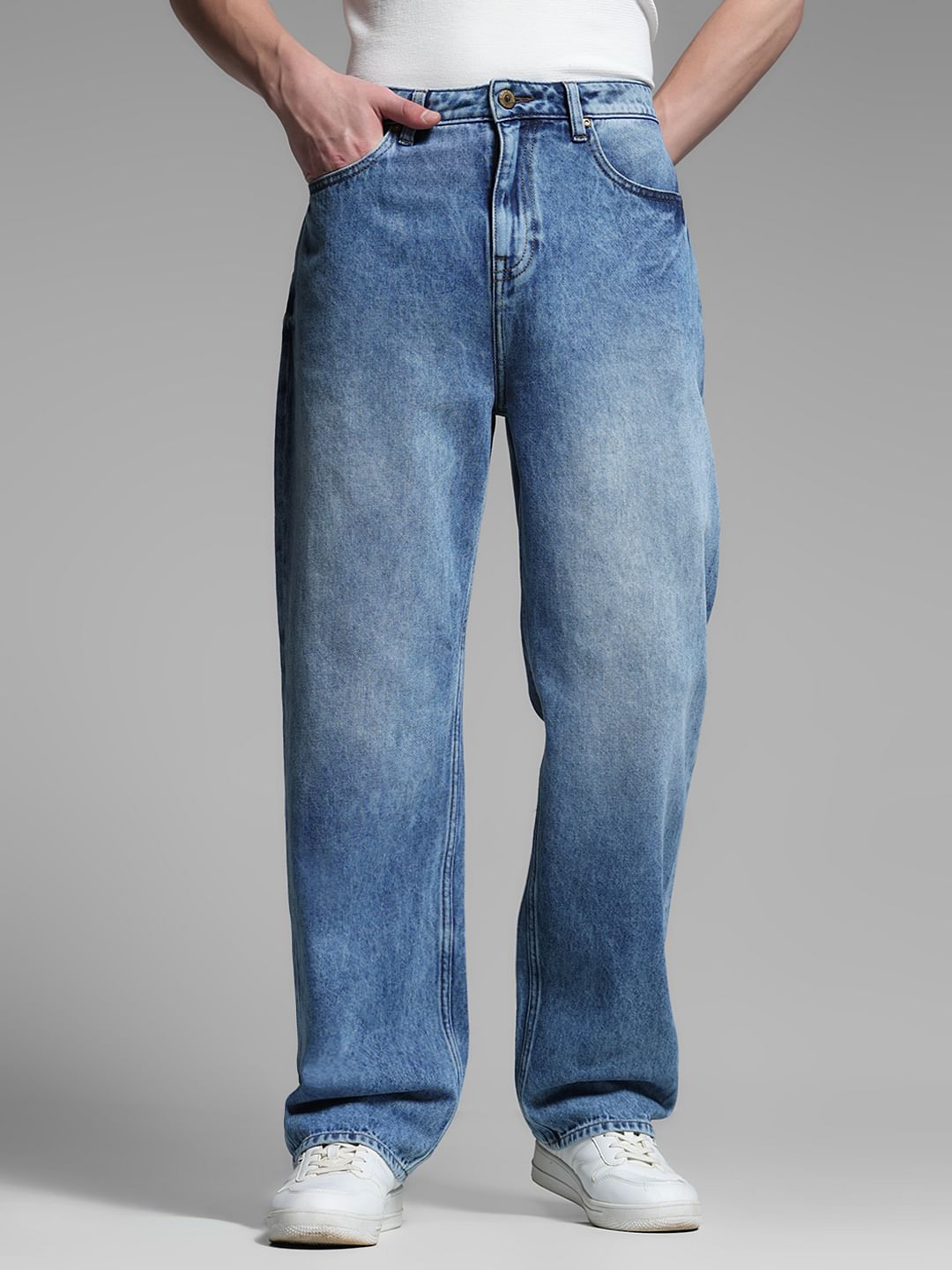 Blue High Rise Dario Loose Fit Jeans - 28/30