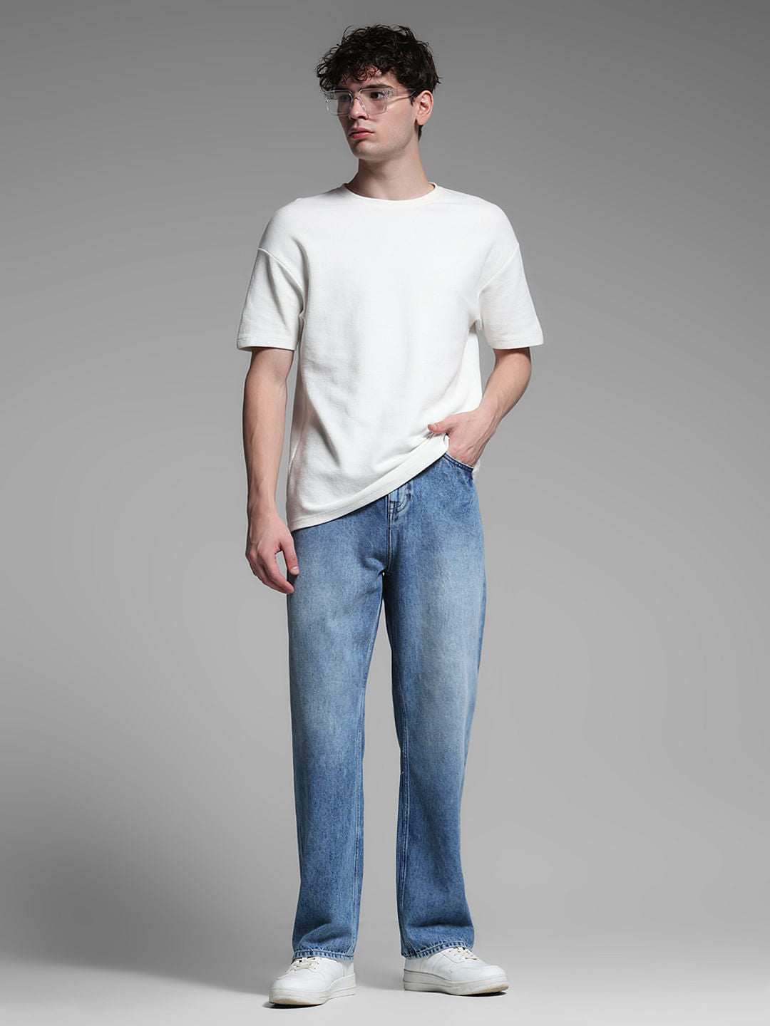 Blue High Rise Dario Loose Fit Jeans