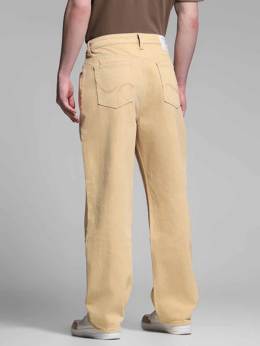 Beige High Rise Dario Loose Fit Jeans