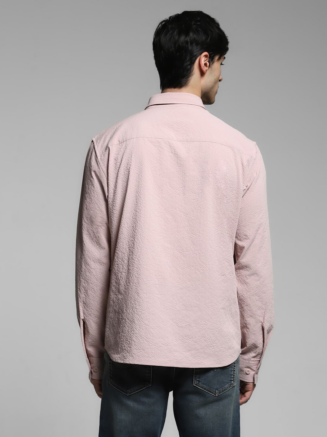 Pink Oversized Full Sleeves Shirt