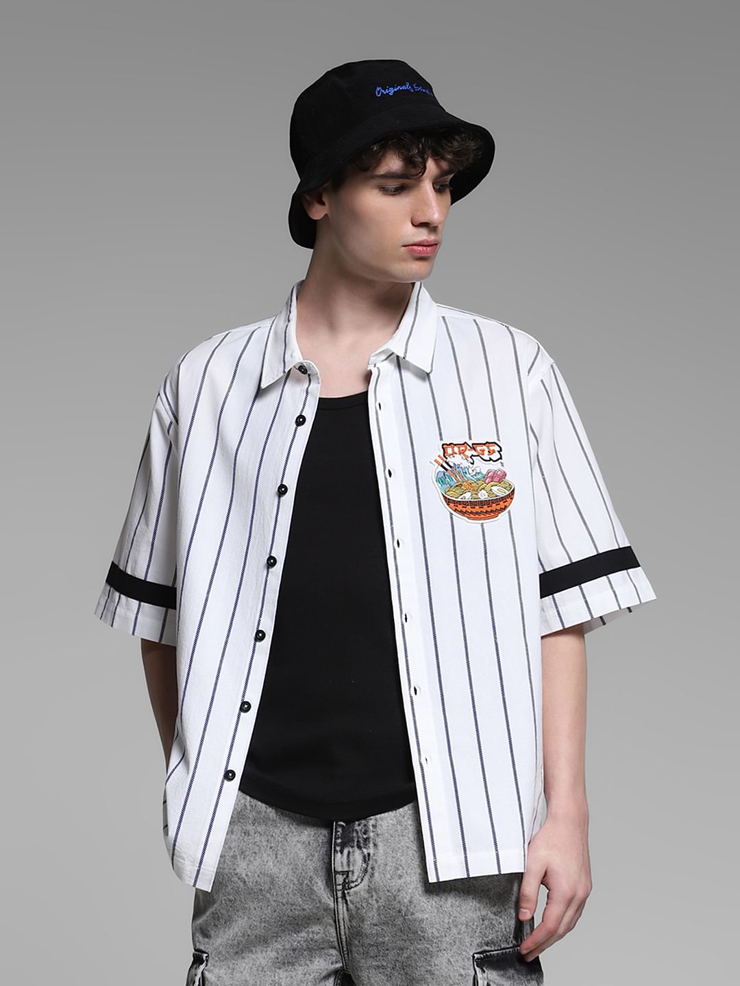 White Striped Oversized Shirt