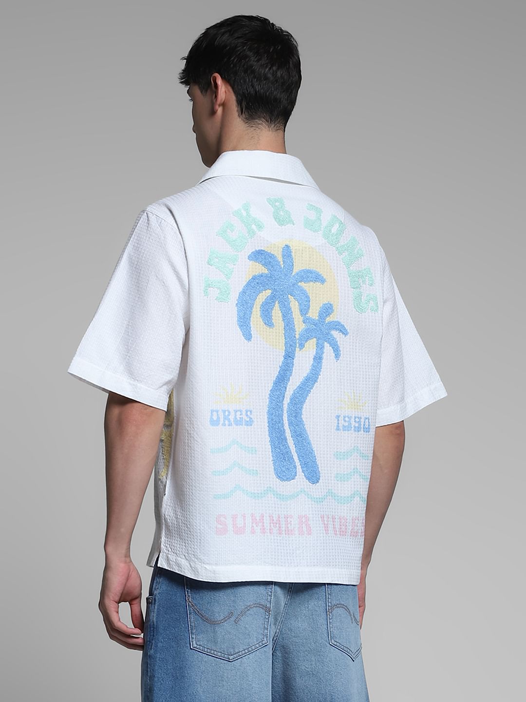 White Embroidered Oversized Shirt