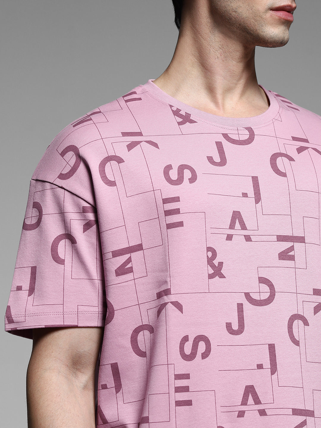 Purple Typographic Logo Oversized T-shirt