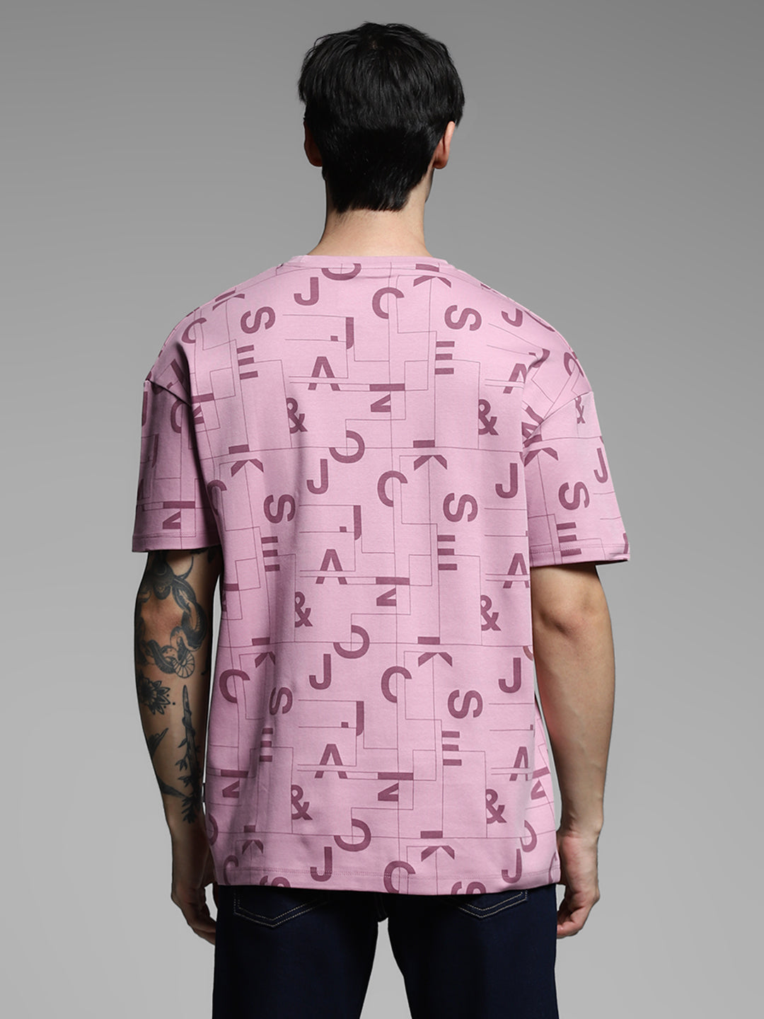 Purple Typographic Logo Oversized T-shirt