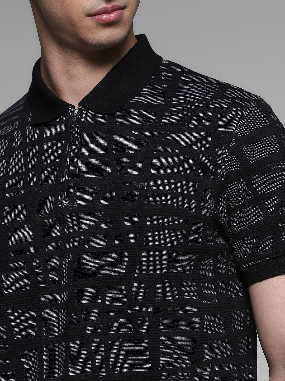 Black Jacquard Polo