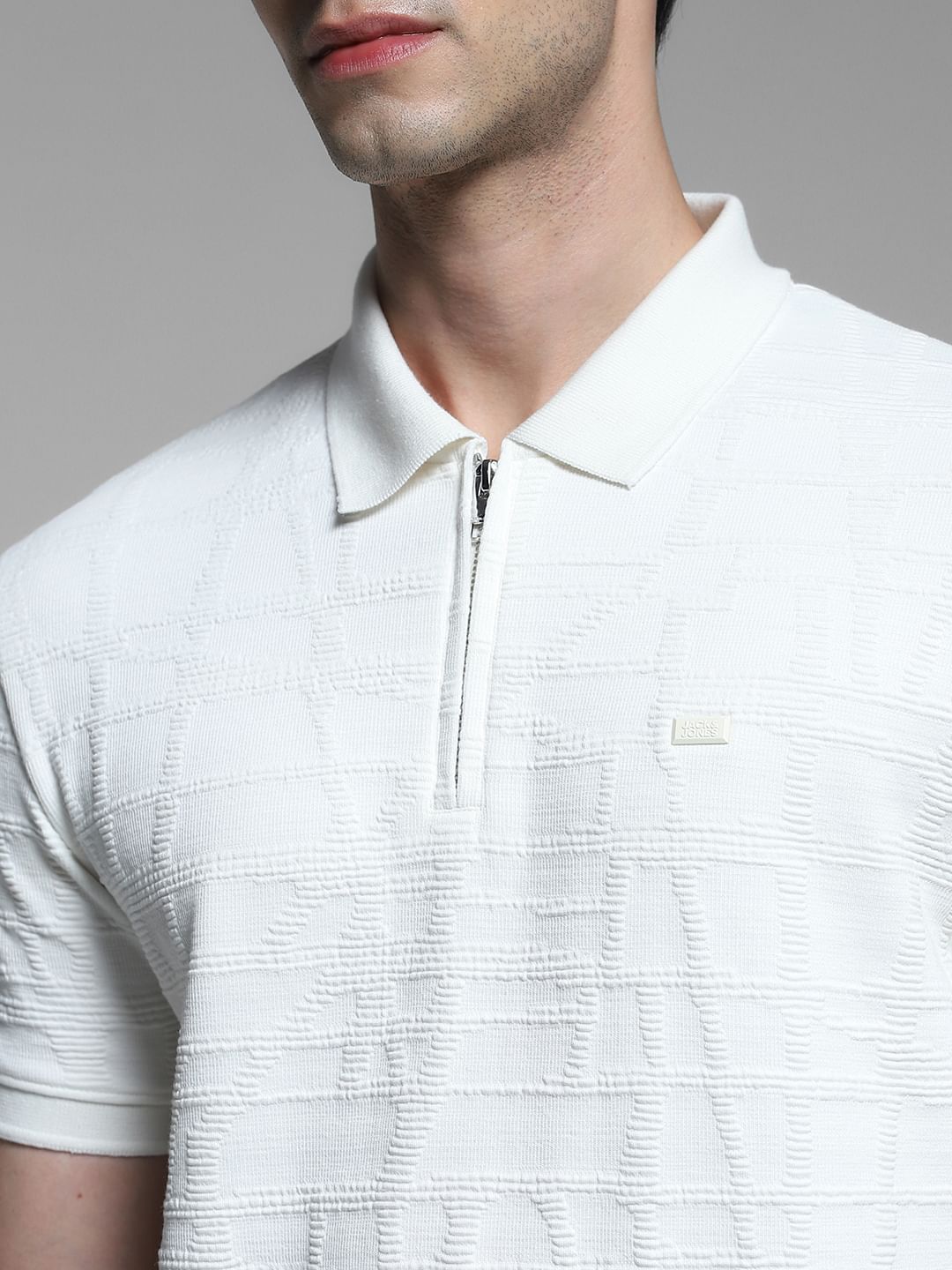 White Jacquard Polo