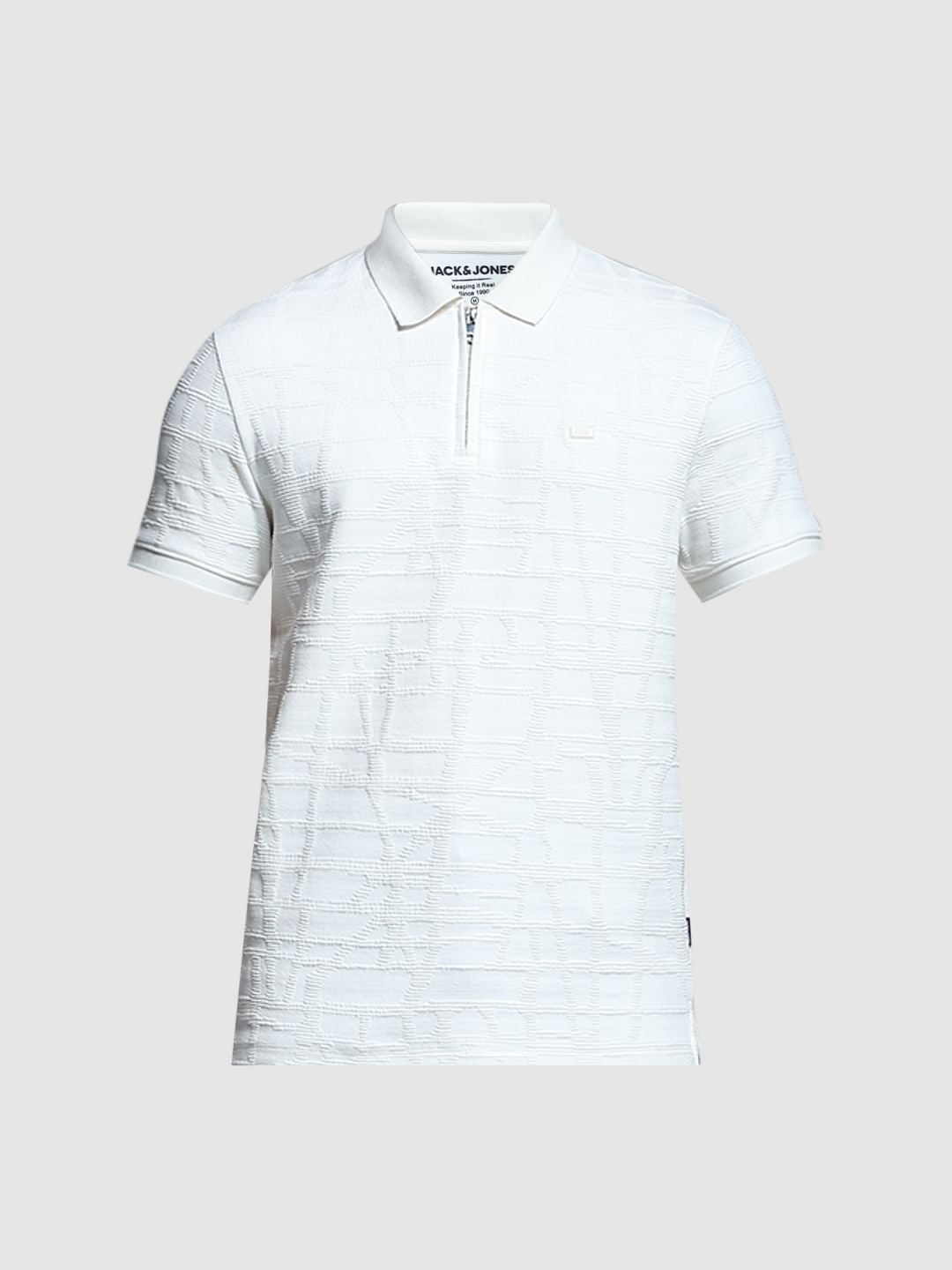 White Jacquard Polo