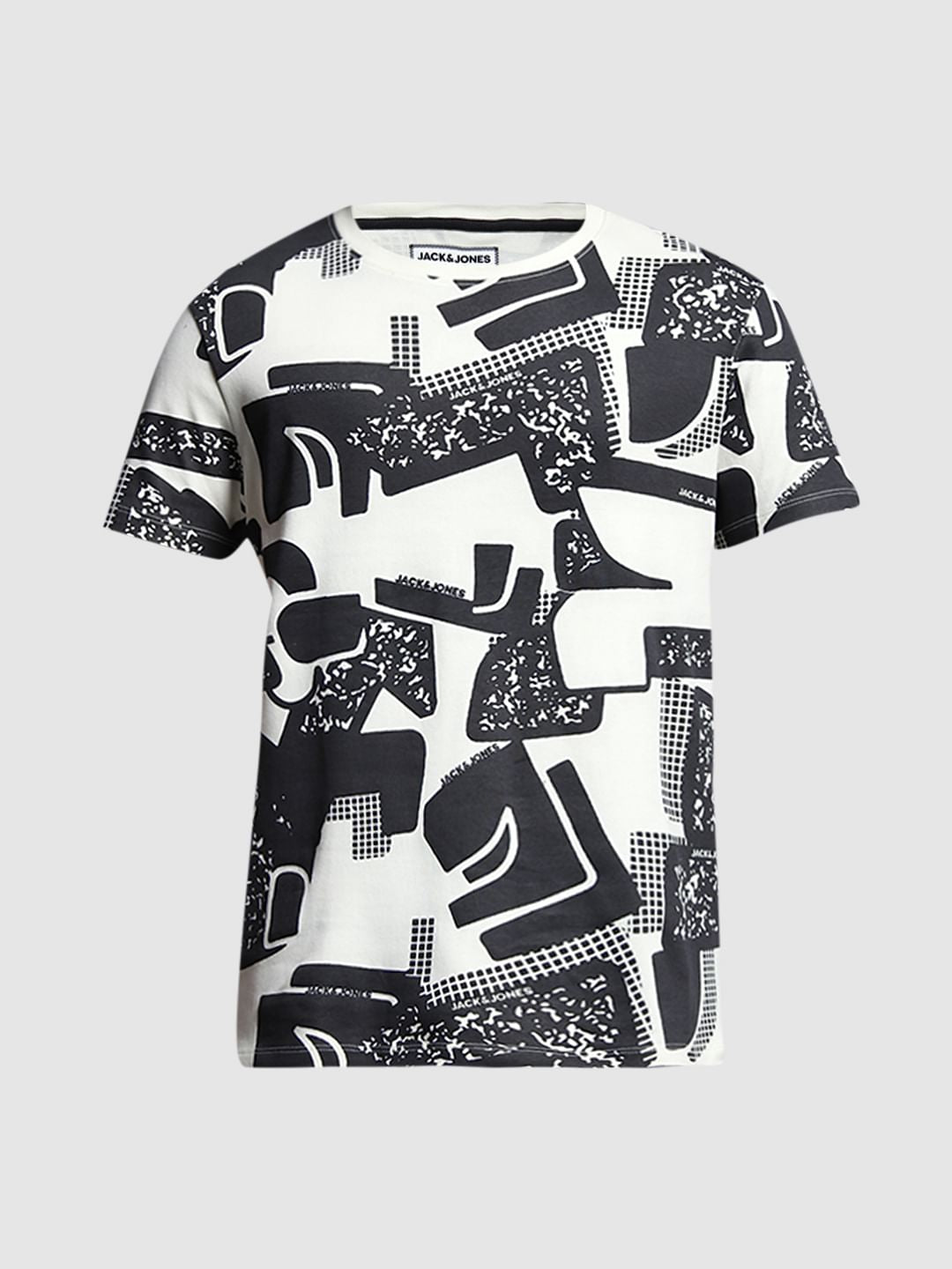 White Printed Cotton T-shirt