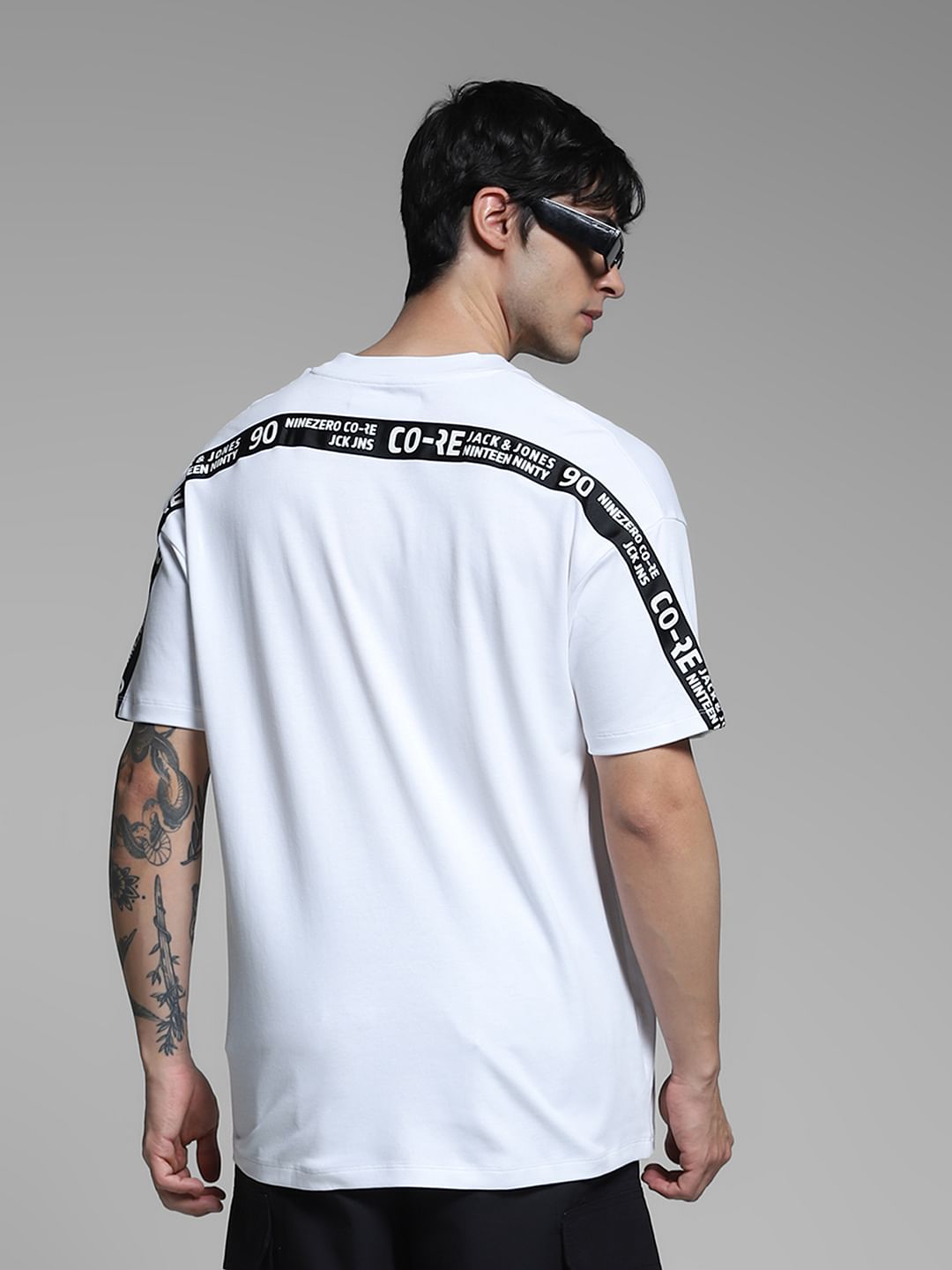 White Printed Oversized T-shirt