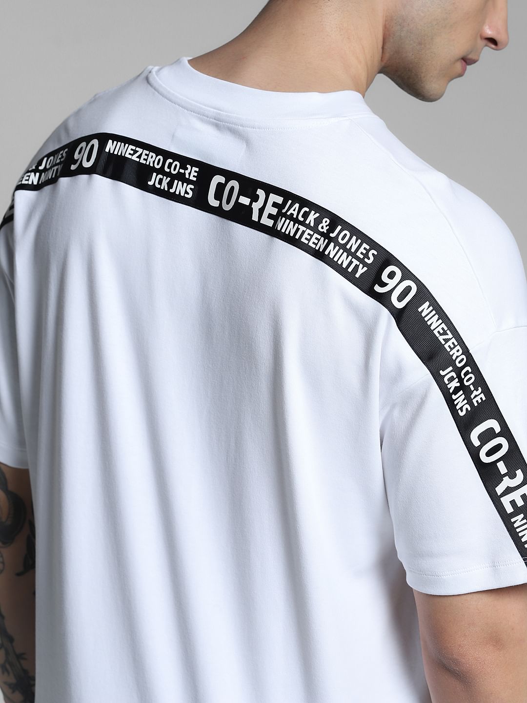 White Printed Oversized T-shirt