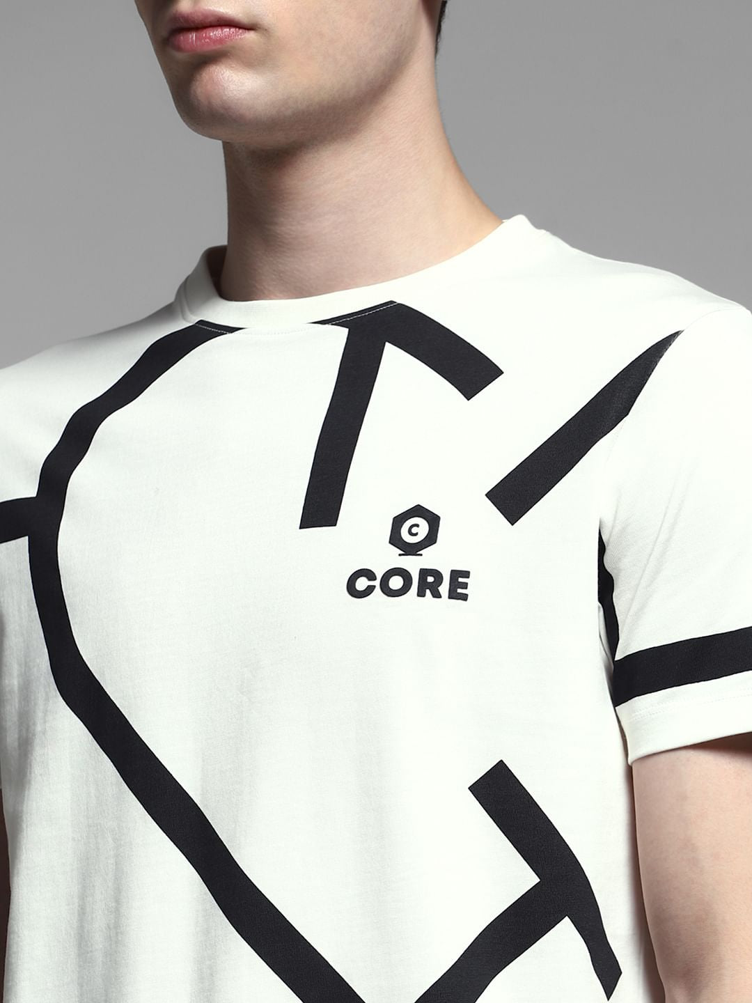 White Printed Cotton T-Shirt