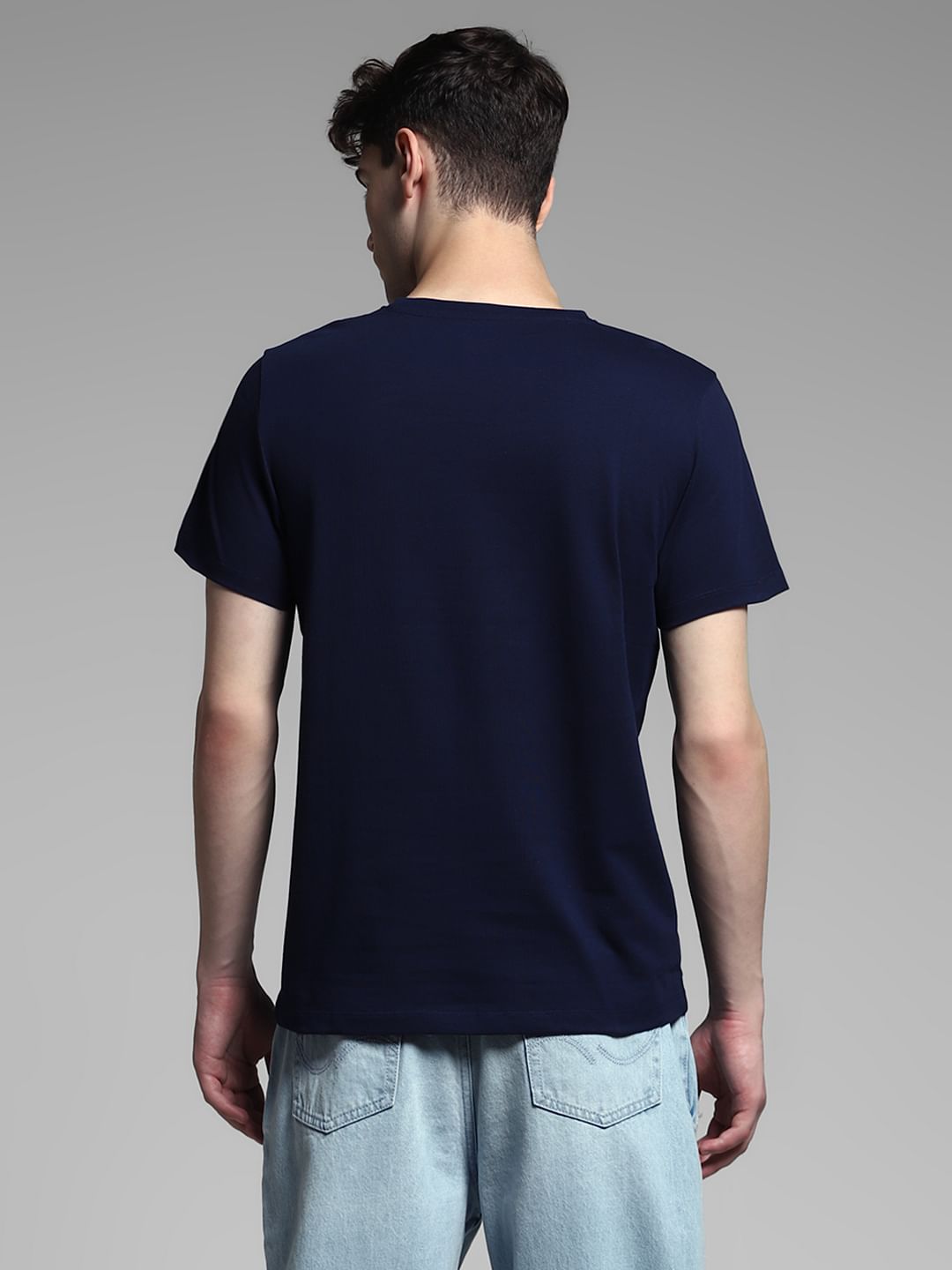 Navy Blue Graphic Print T-shirt