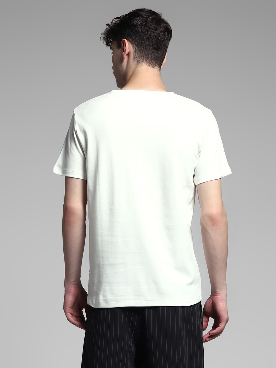 White Graphic Print Cotton T-shirt